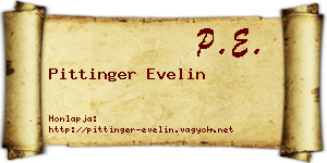 Pittinger Evelin névjegykártya